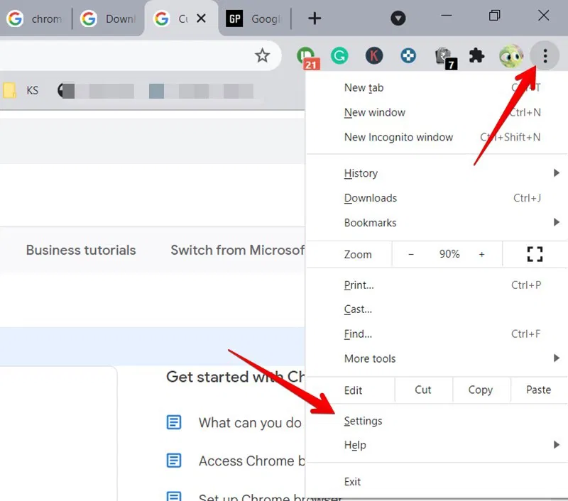 Open settings