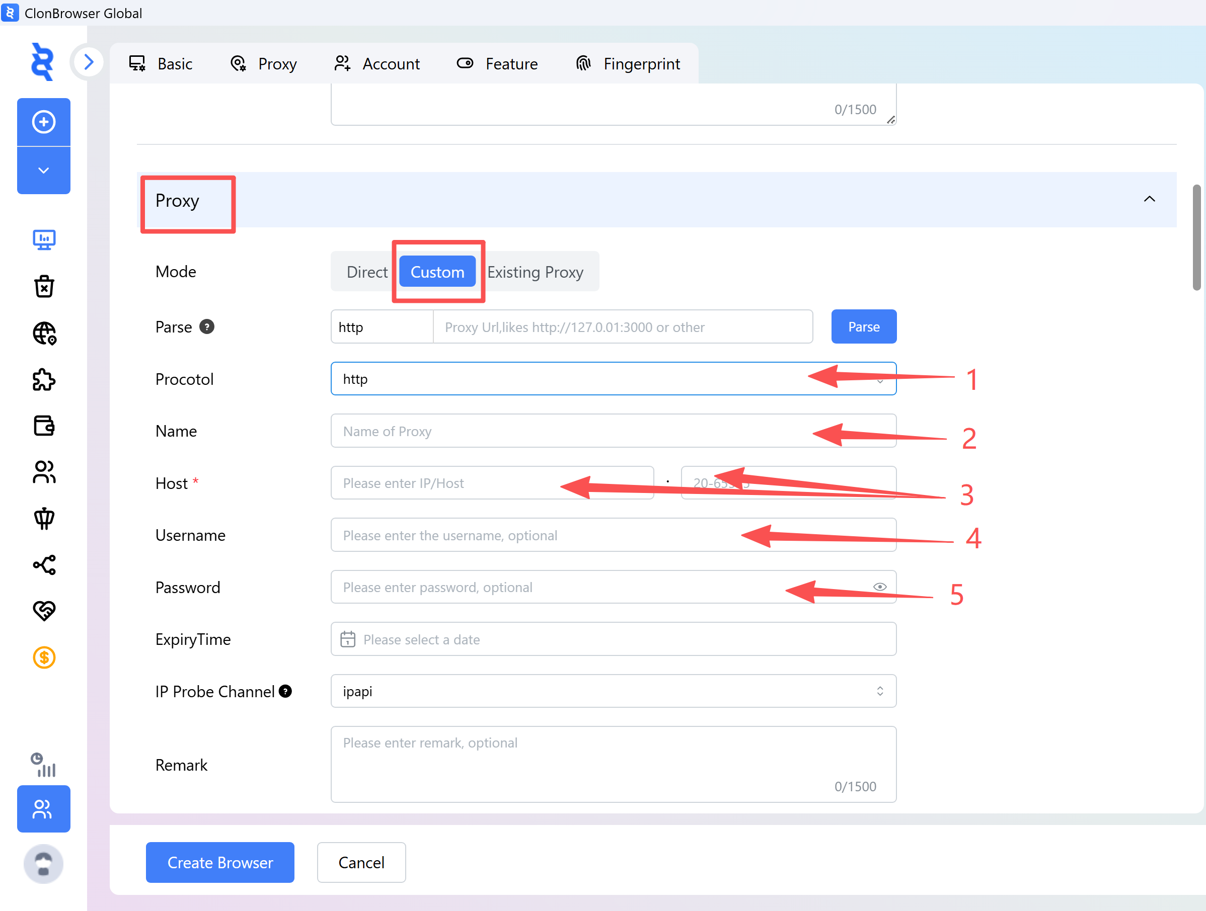 Configure proxy