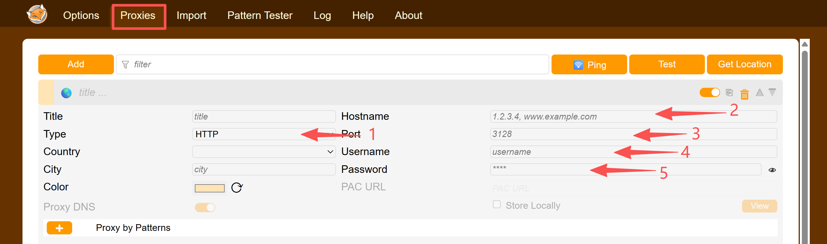 Configure proxy