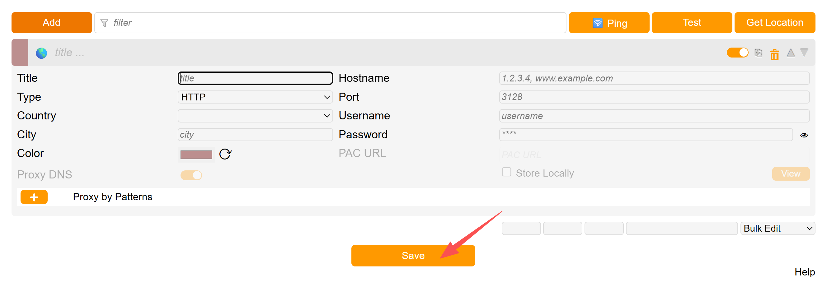 Save configuration